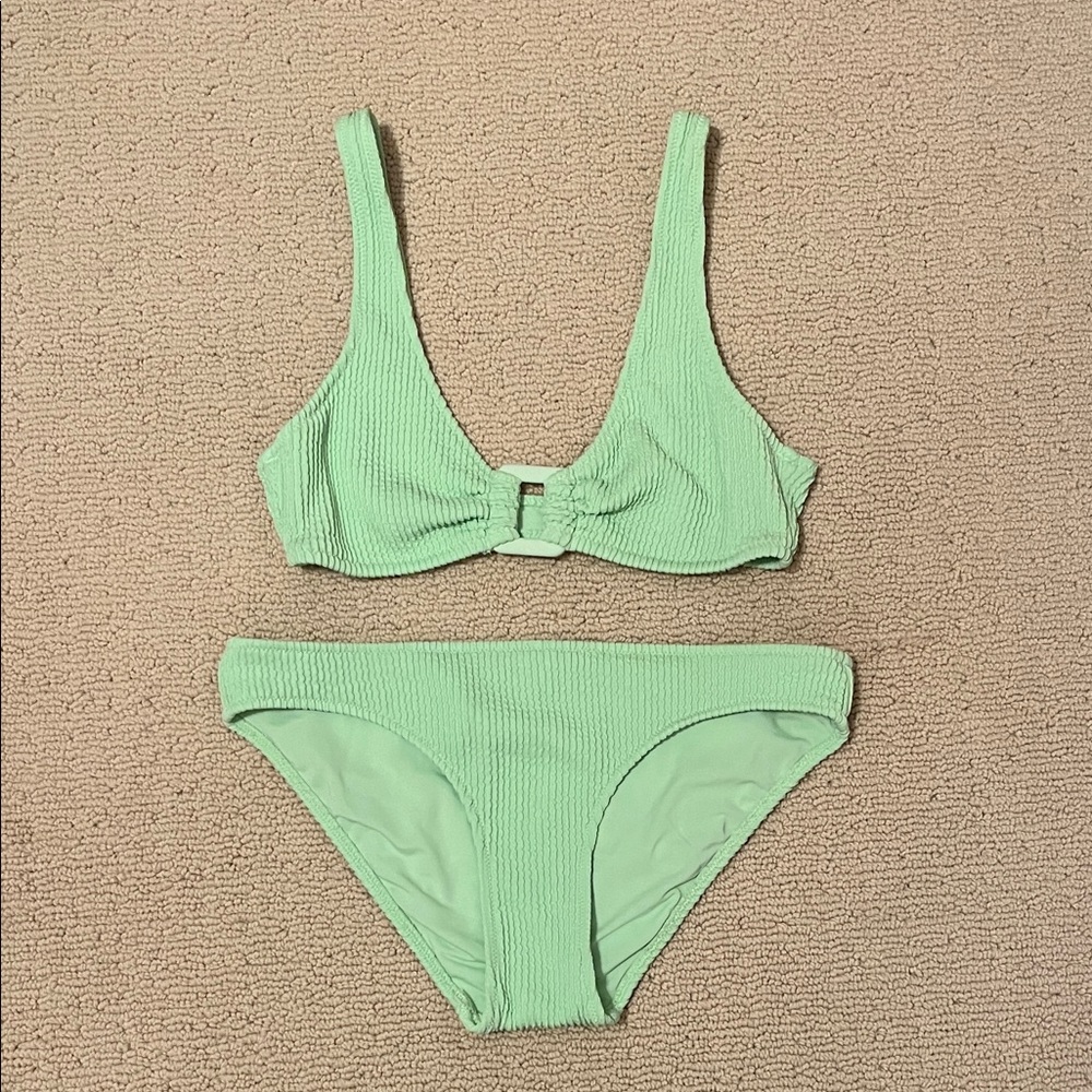 Aerie Light Green Textured Bikini